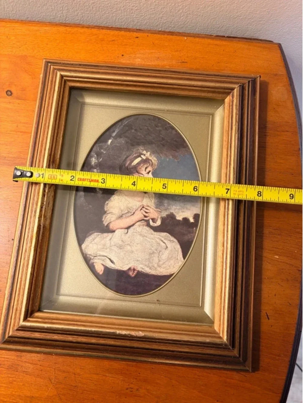 Vintage Framed Portrait Print of Young Girl